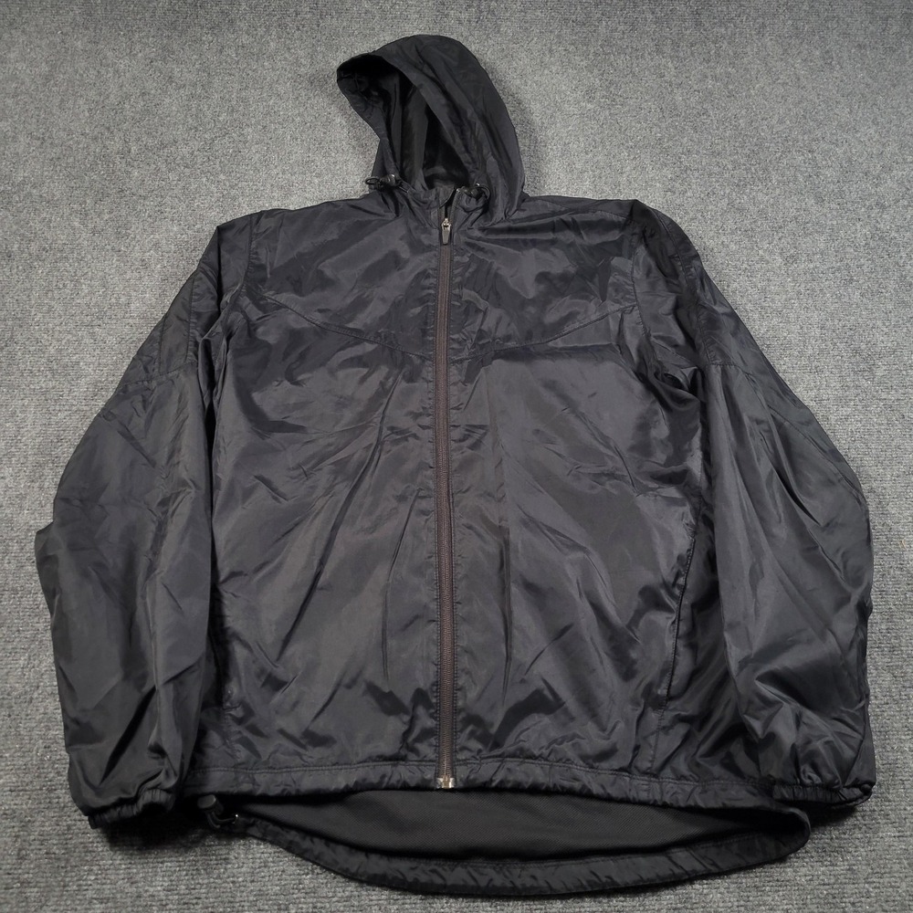 Nike AeroLoft Jacket Mens Medium Black Hooded Windbreaker Full Zip 645480-010